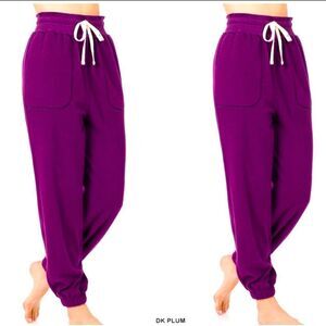 Butterfly Dsigns French Terry Plum Pants